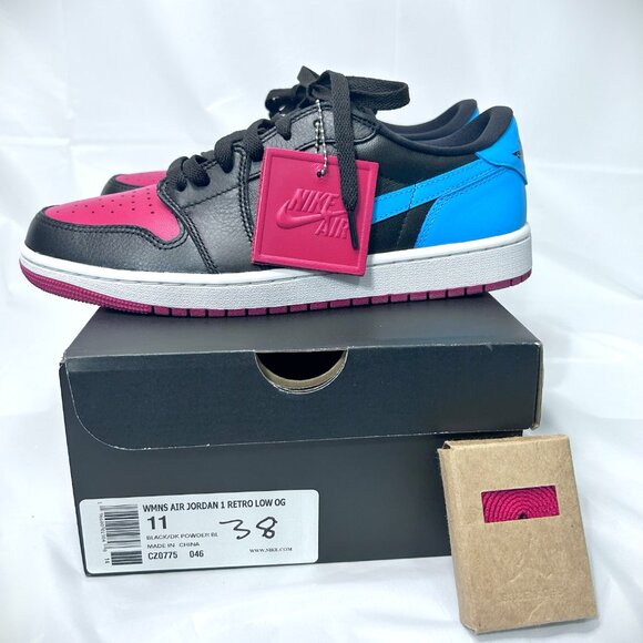 Air Jordan 1 Retro Low OG Black/Powder Blue-Gym Red CZ0775-046 Size 11W/9.5M - Picture 1 of 6